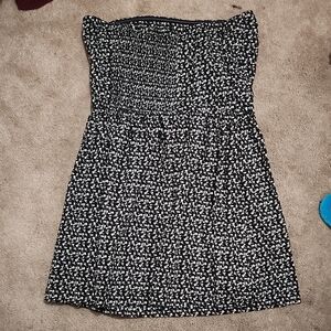 Black and White Strapless Dress